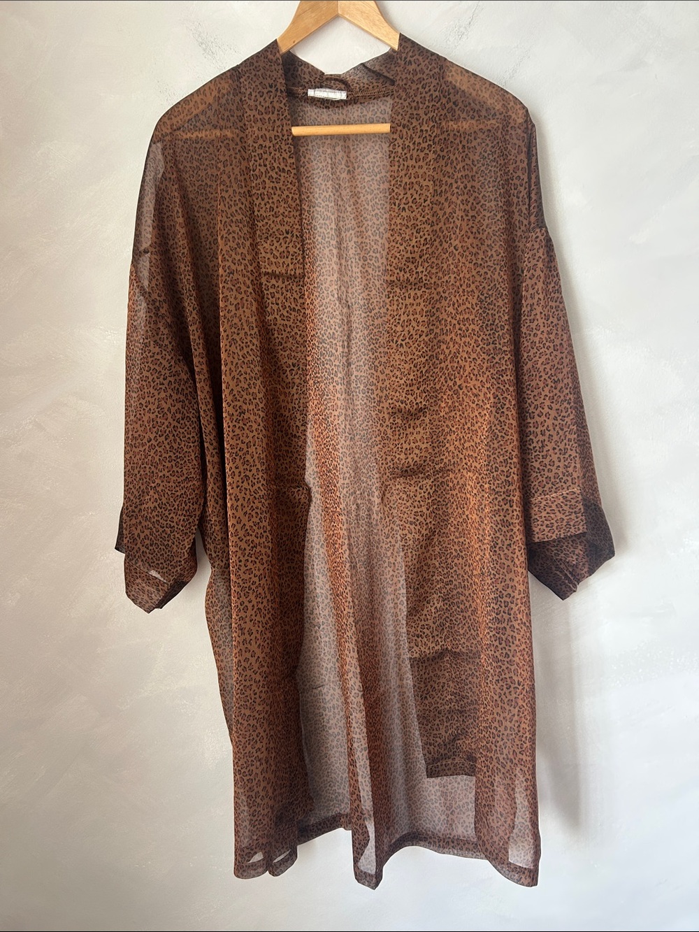 Vintage sheer leopard robe dressing gown duster